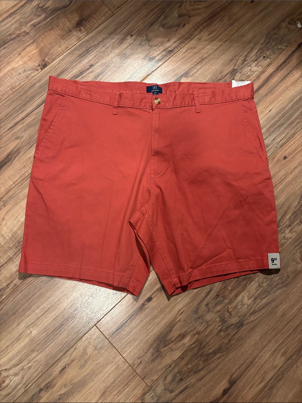 George Red Flat-Front Men's Shorts